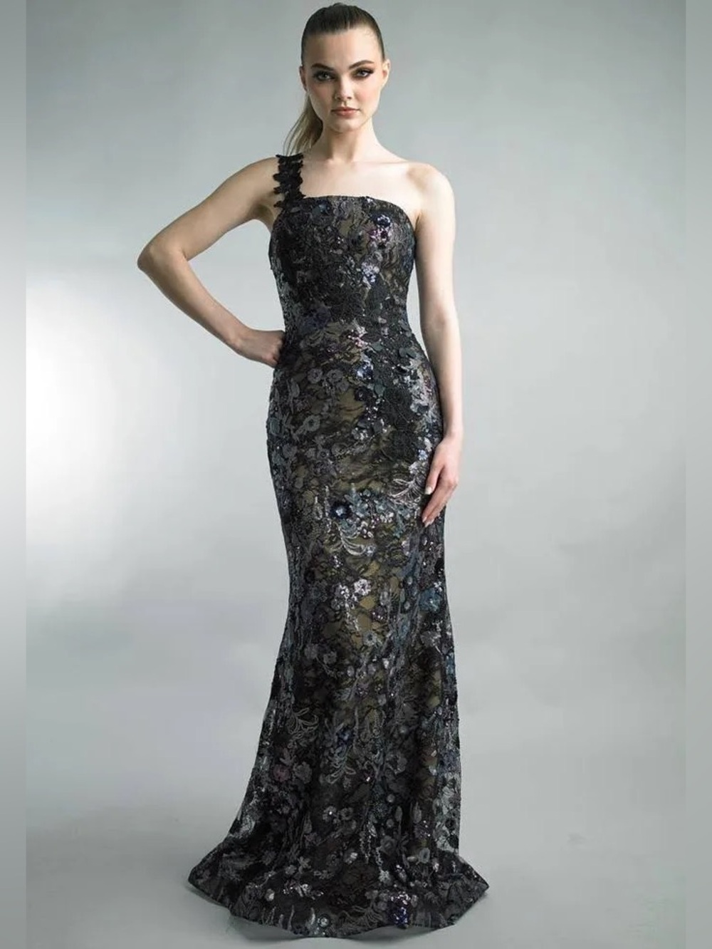 Black Label Sequined Gown.